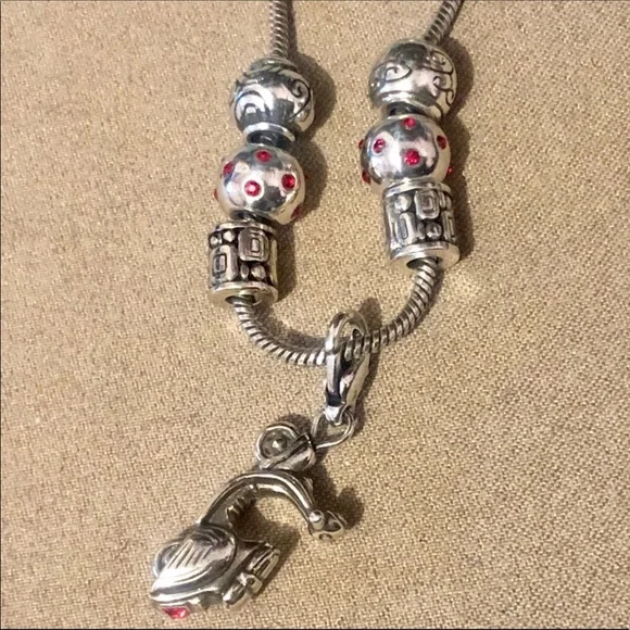 Two Brighton Dottie mini beads Bright red crystals Fit MINI holders ONLY Retired - Picture 4 of 5